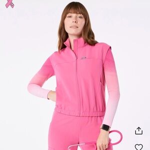 Figs Black Lomita full-zip scrub top/vest